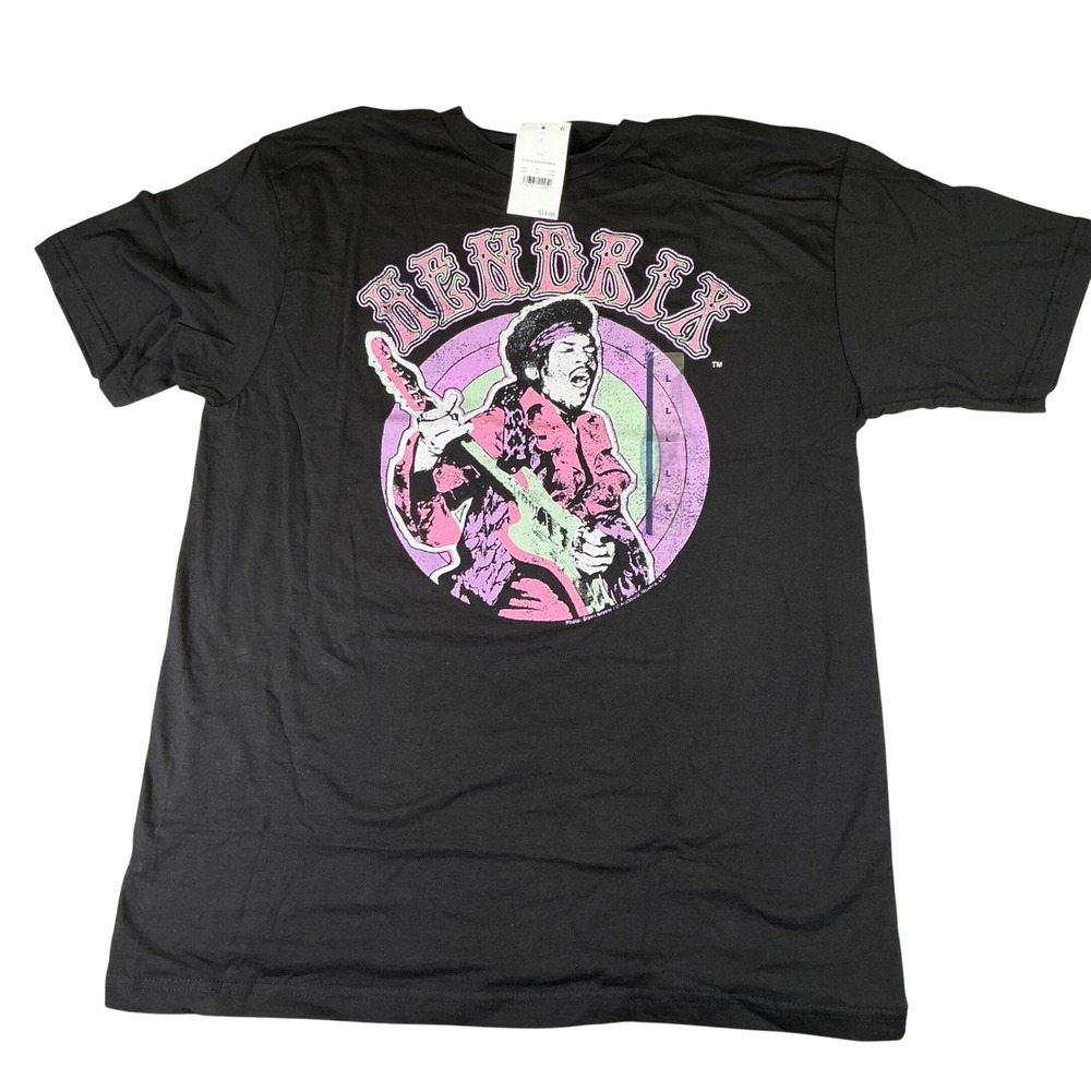 Jimi‎ Hendrix Graphic T Shirt Mens Large Black Band Tee Mad Engine NWT